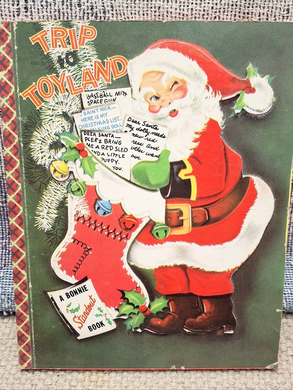 1954 Trip to Toyland Bonnie Book Christmas Santa Claus Children Storybook